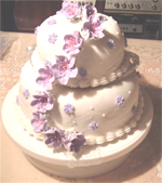 Wedding Cake - Purple Flowers